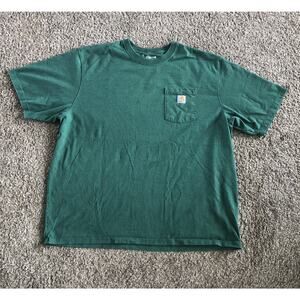 Carhartt Shirt Mens 3XL Short Sleeve Crew Neck Outdoors Regular Fit Green Relax